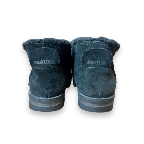 Muk Luk Black Suede Ziggy Sunset Blvd. Booties - Picture 4 of 9